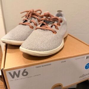 Allbirds Chalk Tree Runners with Tan Laces